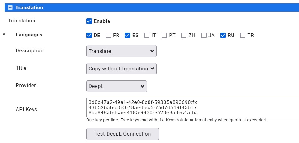 AI Meta Generator &mdash; Translation with DeepL